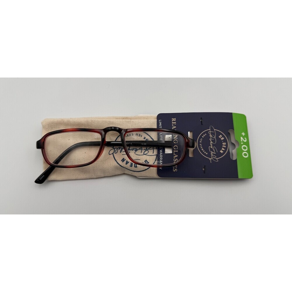 ICU Eyewear Dr. Dean Edell Carmel Reading Glasses 2.00 Magnification Brown Frame